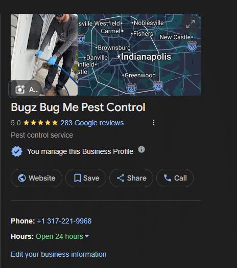 Pest control service business profile