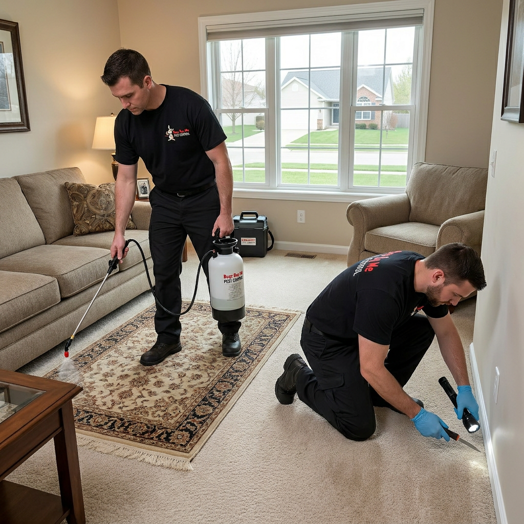 flea eggs furniture upholstery inspection pest control